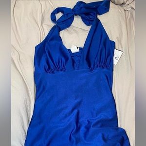 Blue Halter Dress